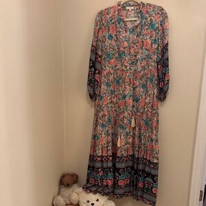 Elegant Floral Long Sleeve Dress